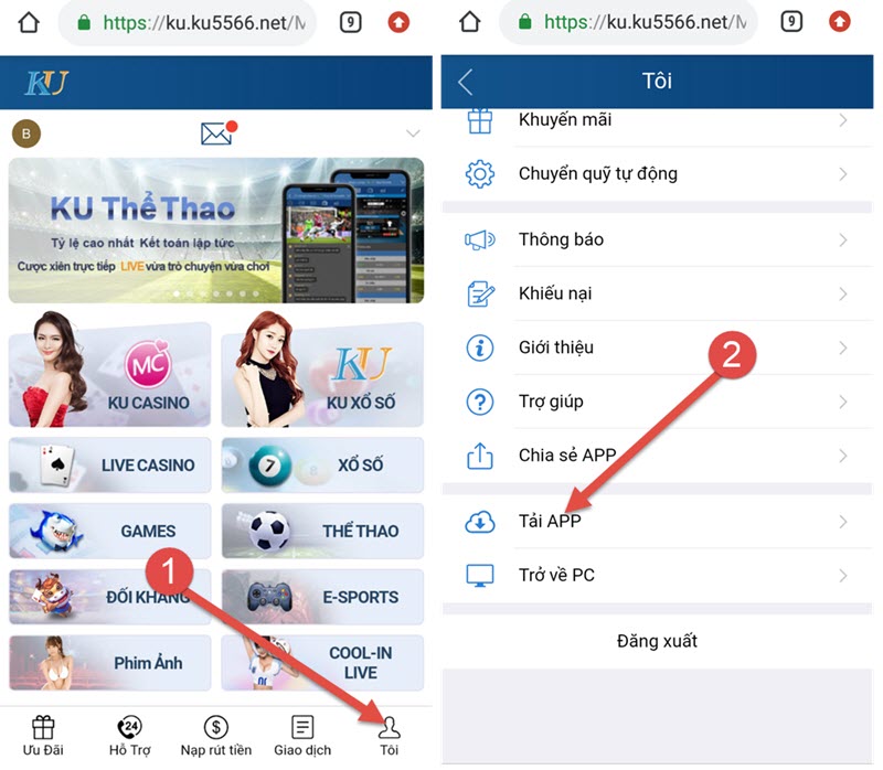 tải app