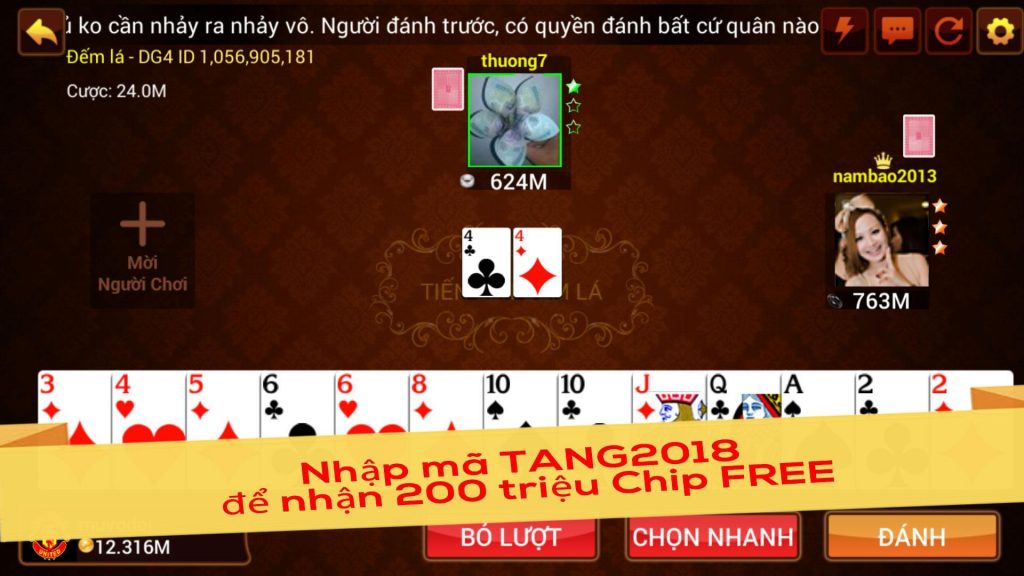 Tổng hợp giftcode game tiến lên miền Nam