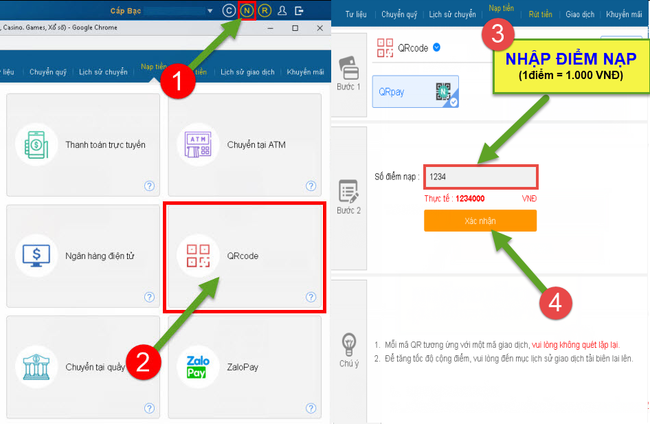 nạp tiền kubet qua qrcode